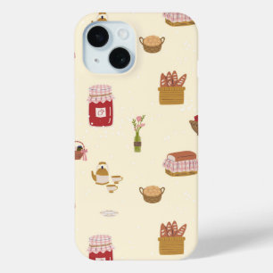 Funda Para iPhone 15 Patrón continuo de cocina Cottagecore acuarela