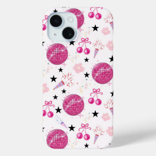 Funda Para iPhone 15 Patrón continuo de fiesta de celebración Disco de 