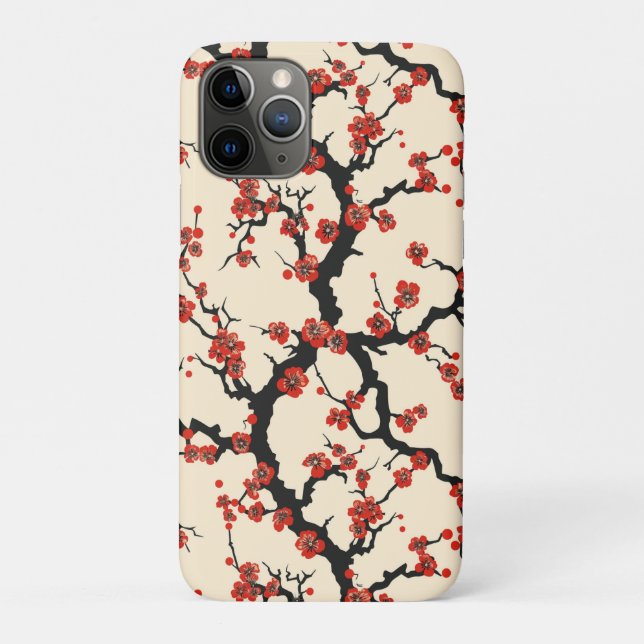 Funda De Case-Mate Para iPhone Patrón continuo de flor de cerezo elegante (Reverso)