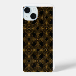 Funda Para iPhone 15 Patrón continuo de guilloché de oro de lujo