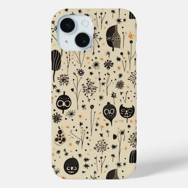 Funda De Case-Mate Para iPhone Patrón continuo de Halloween boho (Reverso )