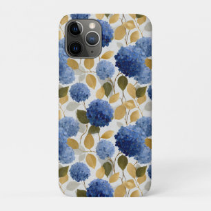 Funda Para iPhone 11 Pro Patrón continuo de hortensia azul elegante