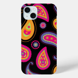 Funda Para iPhone 15 Mini Patrón continuo de Paisley colorido