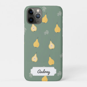 Funda Para iPhone 11 Pro Patrón continuo de pera amarilla personalizable