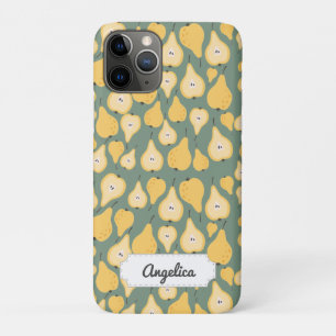 Funda Para iPhone 11 Pro Patrón continuo de pera amarilla personalizable