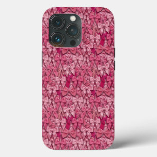 Funda Para iPhone 13 Pro Patrón Coquette de Lazos Rosas 3D Maximalista