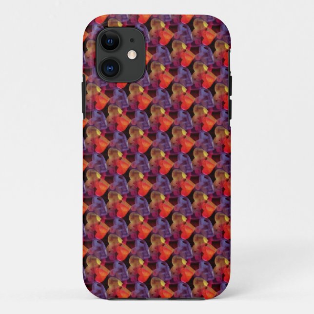 Funda De Case-Mate Para iPhone Patrón CORAZÓN - violeta roja (Reverso)