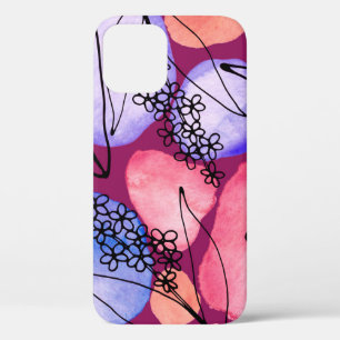 Funda Para iPhone 12 Patrón creativo sin fisuras con flores de arte de