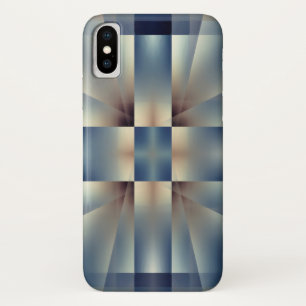 Funda Para iPhone X Patrón cruzado azul abstracto