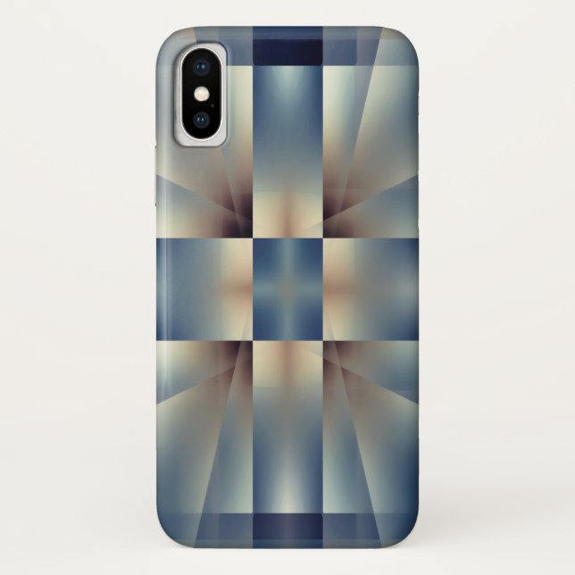 Funda De Case-Mate Para iPhone Patrón cruzado azul abstracto (Reverso)