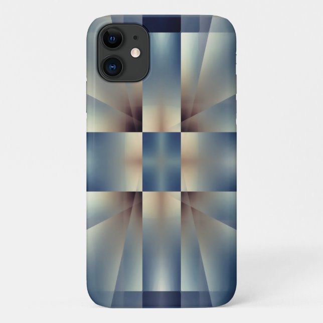 Funda De Case-Mate Para iPhone Patrón cruzado azul abstracto (Reverso)