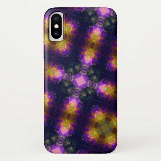 Funda De Case-Mate Para iPhone Patrón cruzado de Kaleidoscopio Púrpura (Reverso)