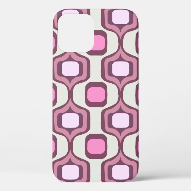 Funda De Case-Mate Para iPhone Patrón cuadrado geométrico con mano retro mínimo  (Reverso )