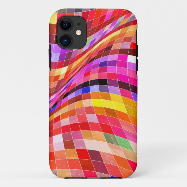 Funda De Case-Mate Para iPhone Patrón cuadrado psicodélico (Reverso)