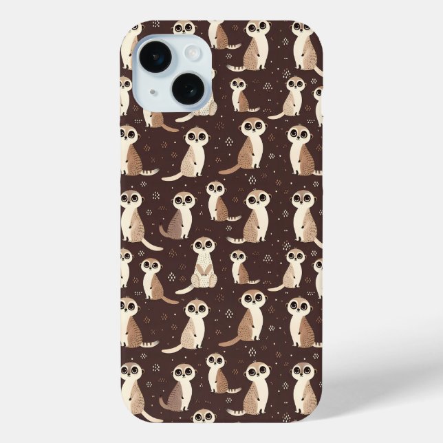 Funda De Case-Mate Para iPhone Patrón Cute Meerkat (Reverso )