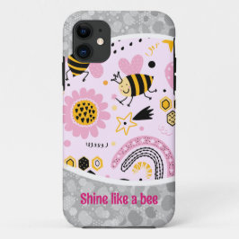 Funda Para iPhone 11 Patrón de abeja miel forma estuche para iPhone
