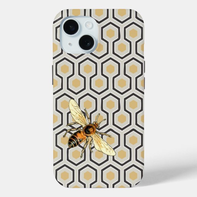 Funda De Case-Mate Para iPhone Patrón de abeja y abeja (Reverso )