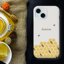 Funda Para iPhone 15 Patrón de abeja y abeja