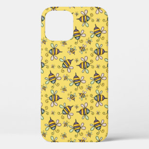 Funda Para iPhone 12 Patrón de abejas con burbujas