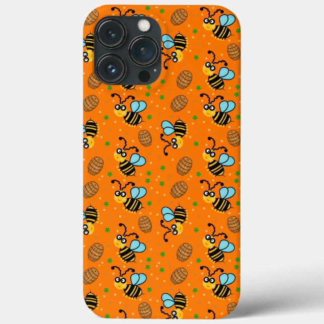 Funda De Case-Mate Para iPhone Patrón de abejas divertida (Reverso )