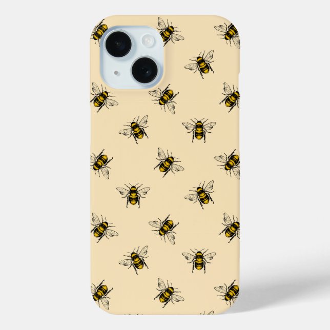 Funda De Case-Mate Para iPhone Patrón de abejas reina (Reverso )