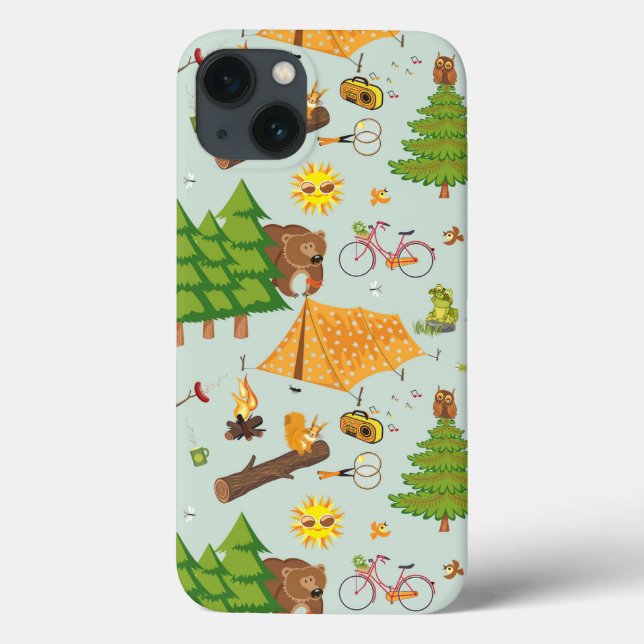 Funda De Case-Mate Para iPhone Patrón de acampado (Reverso)