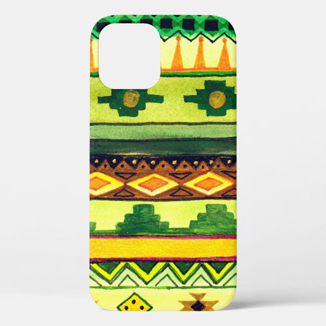 Funda De Case-Mate Para iPhone Patrón de acuarela africano. (Reverso )
