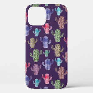 Funda Para iPhone 12 Patrón de acuarela de cactus de moda 