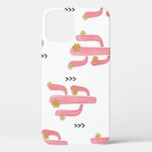 Funda Para iPhone 12 Patrón de acuarela de cactus rosados