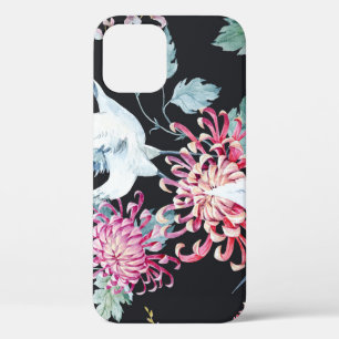 Funda Para iPhone 12 Patrón de acuarela de crisantemo de raza roja