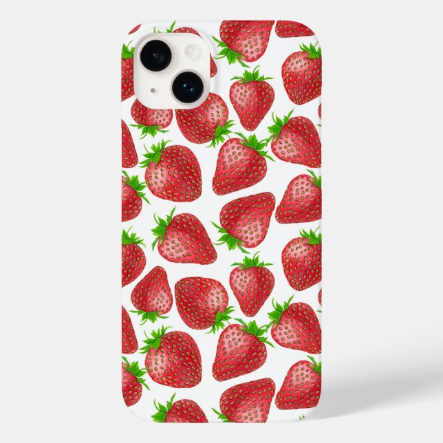 Funda De Case-Mate Para iPhone Patrón de acuarela de fresas (Reverso )