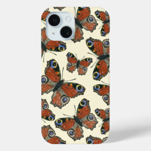 Funda Para iPhone 15 Patrón de acuarela de mariposas