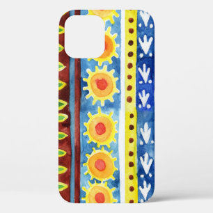 Funda Para iPhone 12 Patrón de acuarela étnica pintada a mano