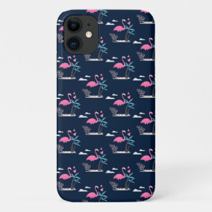 Funda Para iPhone 11 Patrón de acuarela flamingo trópico divertido