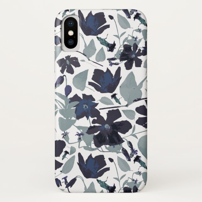 Funda De Case-Mate Para iPhone Patrón de acuarela floral vina (Reverso)