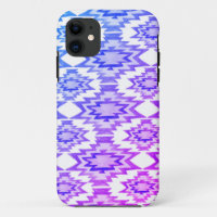 Patrón de acuarela geométrica Boho Púrpura Azul