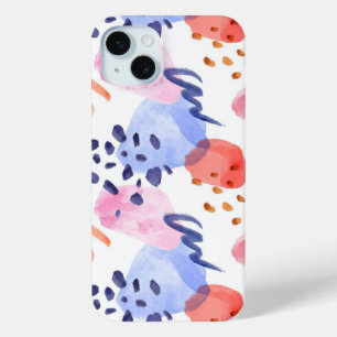 Funda Para iPhone 15 Mini Patrón de acuarela linda pintura abstracta 