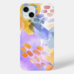 Funda Para iPhone 15 Mini Patrón de acuarela linda pintura abstracta