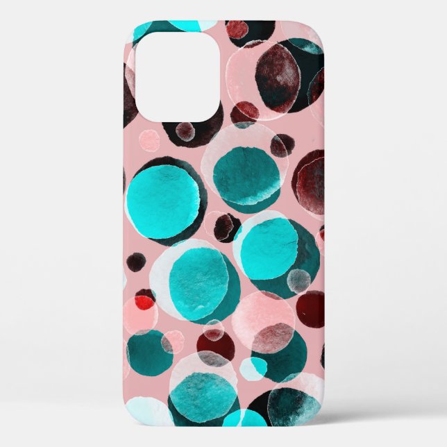 Funda De Case-Mate Para iPhone Patrón de acuarela transparente con puntos de polk (Reverso )