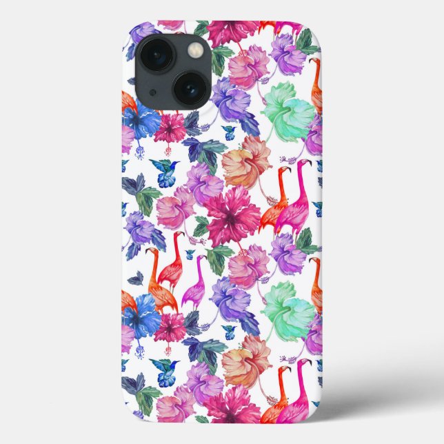 Funda De Case-Mate Para iPhone Patrón de acuarela tropical (Reverso)