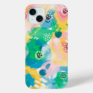 Funda Para iPhone 15 Mini Patrón de acuarela vívido y lindo de pintura abstr