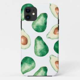 Funda Para iPhone 11 Patrón de aguacate acuarela