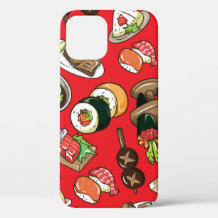 Funda Para iPhone 12 patrón de alimentos japonés sin fisuras
