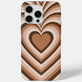 Funda Para iPhone 15 Pro Max Patrón de amor de corazón hipnótico marrón