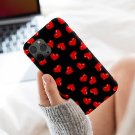 Funda Para iPhone 13 Pro Max Patrón de amor de corazón rojo y elegante sobre ne