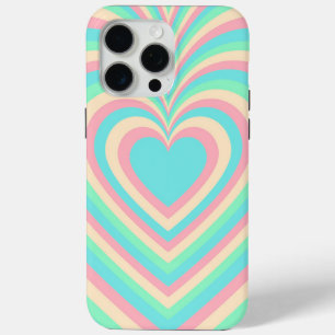 Funda Para iPhone 15 Pro Max Patrón de amor del corazón hipnótico azul del arco