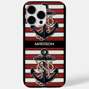 Funda Para iPhone 14 Pro Max De Case-Mate Patrón de anclaje naumático de nombre personalizad