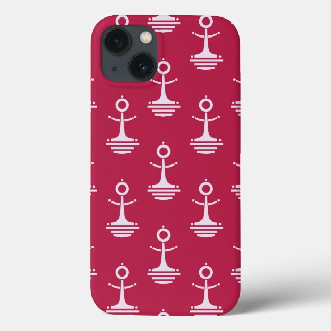 Funda De Case-Mate Para iPhone Patrón de anclas modernas (Reverso)