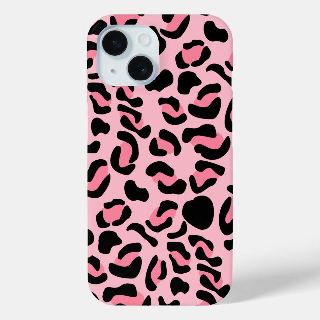 Funda De Case-Mate Para iPhone Patrón de animal de leopardo rosa moderno (Reverso )