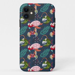 Funda Para iPhone 11 Patrón de animales acuáticos vida submarina en l